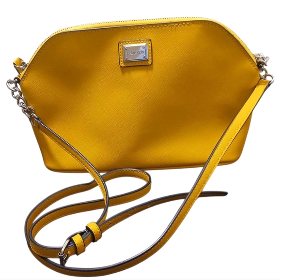 Calvin Klein - NWOT, Yellow Crossbody Bag, Adjustable Strap, Zippered Closure, - Picture 1 of 12